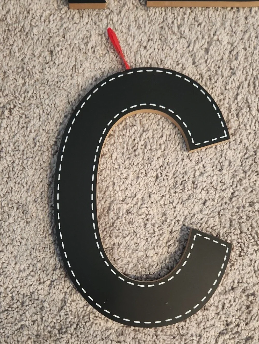 Black Stitched Look Alphabet Wall Letters - Single Letter Decor
